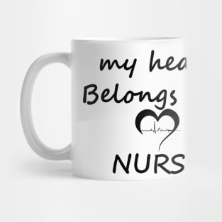 My Heart Belongs To A Nurse Mug